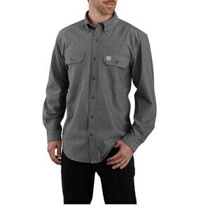 Carhartt Fort Gray Chambray Reg Fit Shirt Mens Long Sleeve Work Button 3XL